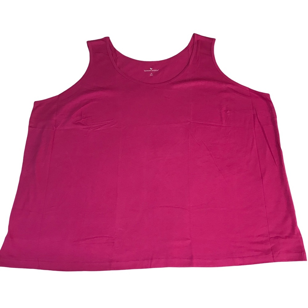 Woman Within Scoop Neck Tank Top Women’s Size 4X Color Pink Pullover 100% Cotton